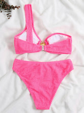 One Shoulder Gold Medallion Accented High Waist Bikini