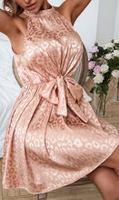 Pink Leopard Print Halter Neck Mini Dress
