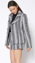 Brushed Faux Wool Striped Blazer