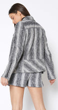 Brushed Faux Wool Striped Blazer