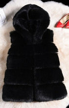 Hooded Faux Fox Fur Vest Coat