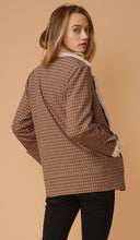 Asymmetrical Tweed Shearling Lapel Coat