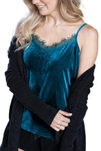 Eyelash V Neck Velvet Tank Top