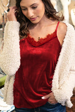 Eyelash V Neck Velvet Tank Top