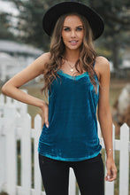 Eyelash V Neck Velvet Tank Top