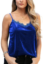 Eyelash V Neck Velvet Tank Top