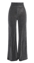 Silver Sparkle High Waist Loose Flare Pants