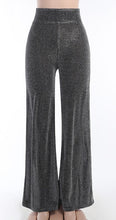 Silver Sparkle High Waist Loose Flare Pants