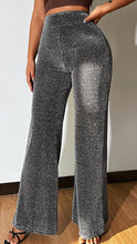 Silver Sparkle High Waist Loose Flare Pants
