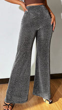 Silver Sparkle High Waist Loose Flare Pants