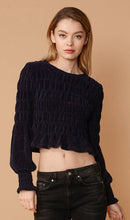 Midnight Midriff Cut Peplum Sweater