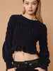 Midnight Midriff Cut Peplum Sweater