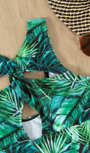 Jungle Print Hollow Out One Piece Bathing Suit