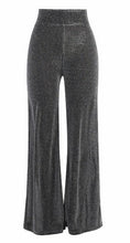 Silver Sparkle High Waist Loose Flare Pants