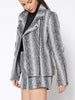 Brushed Faux Wool Striped Blazer