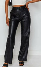 High Waist Street Faux Leather Pants