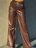 High Waist Street Faux Leather Pants