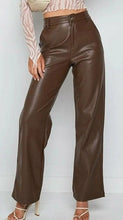 High Waist Street Faux Leather Pants
