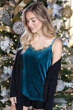 Eyelash V Neck Velvet Tank Top