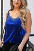 Eyelash V Neck Velvet Tank Top