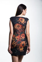 Crimson Floral Boat Neck Fashion Dress